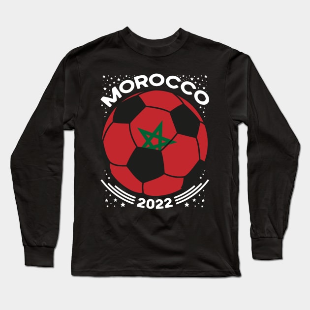 Morocco Flag Soccer Football Team Long Sleeve T-Shirt by mcoshop